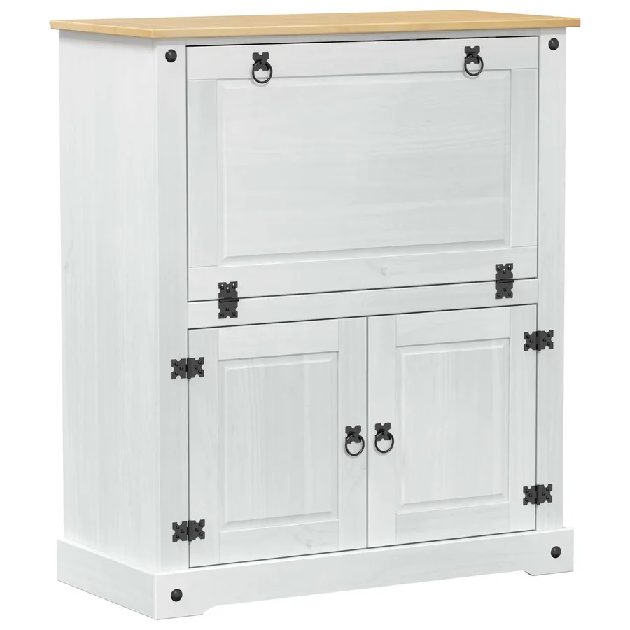 Cabinet à vin Blanc 97 x 45 x 114 cm Pin massif - 2