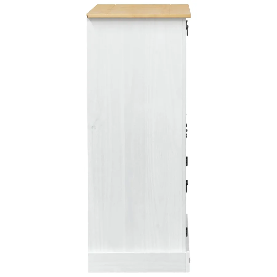 Cabinet à vin Blanc 97 x 45 x 114 cm Pin massif - 5