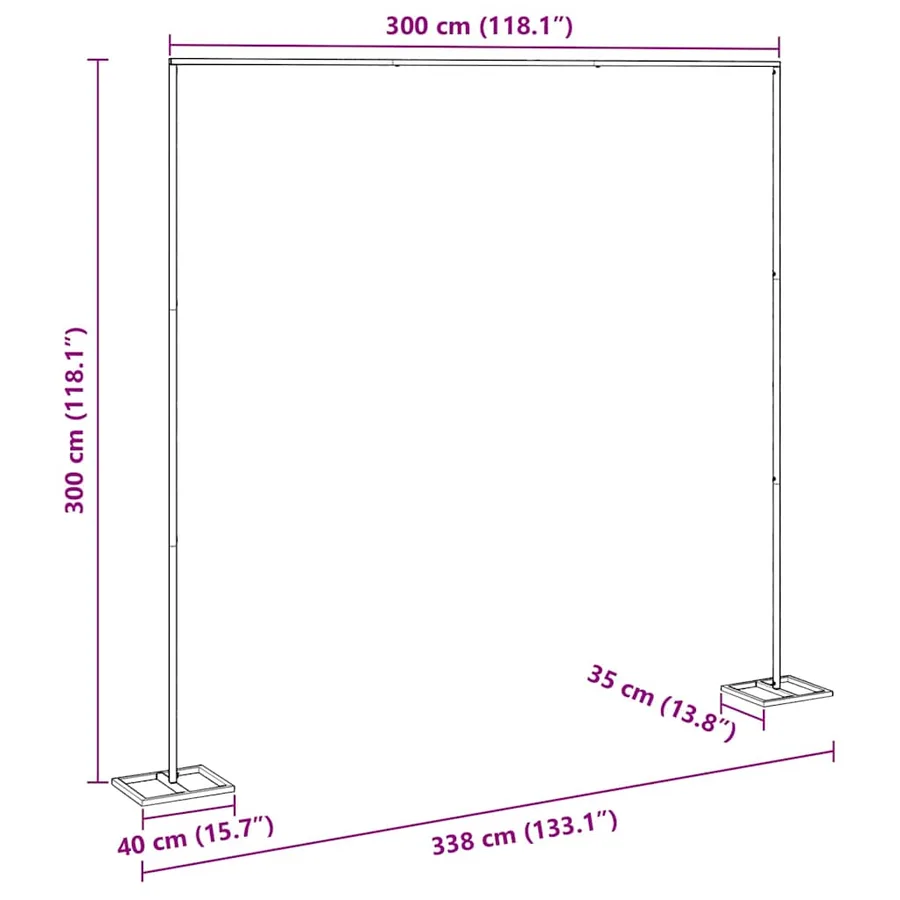 Arche de mariage Doré 338 x 35 x 300 cm Acier - 9