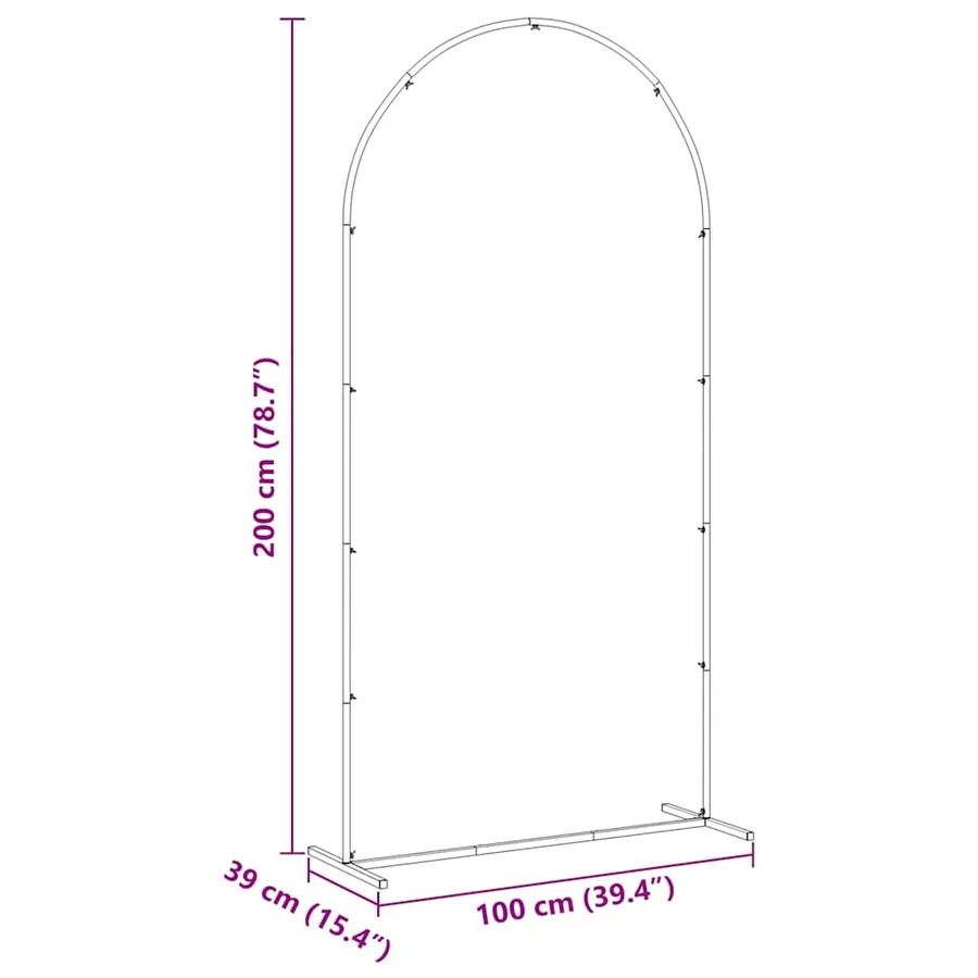 Arche de mariage Doré 100 x 39 x 200 cm Acier - 9