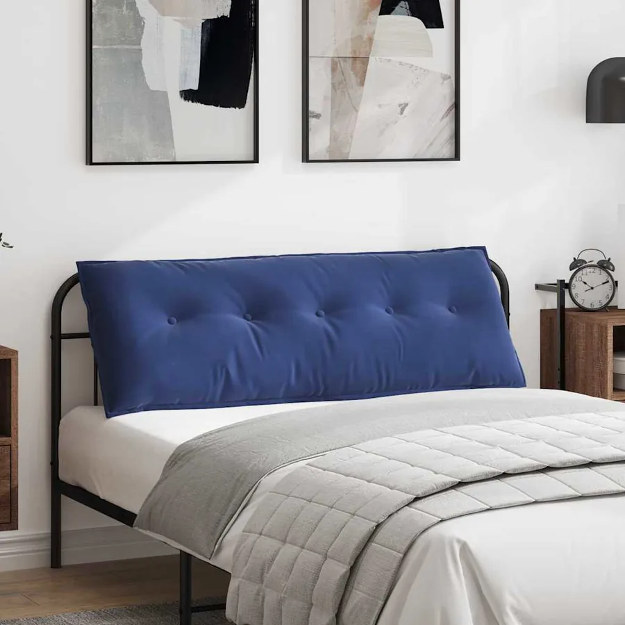 Coussin de Dos Bleu police 140 x 50 cm Tissu en velours côtelé