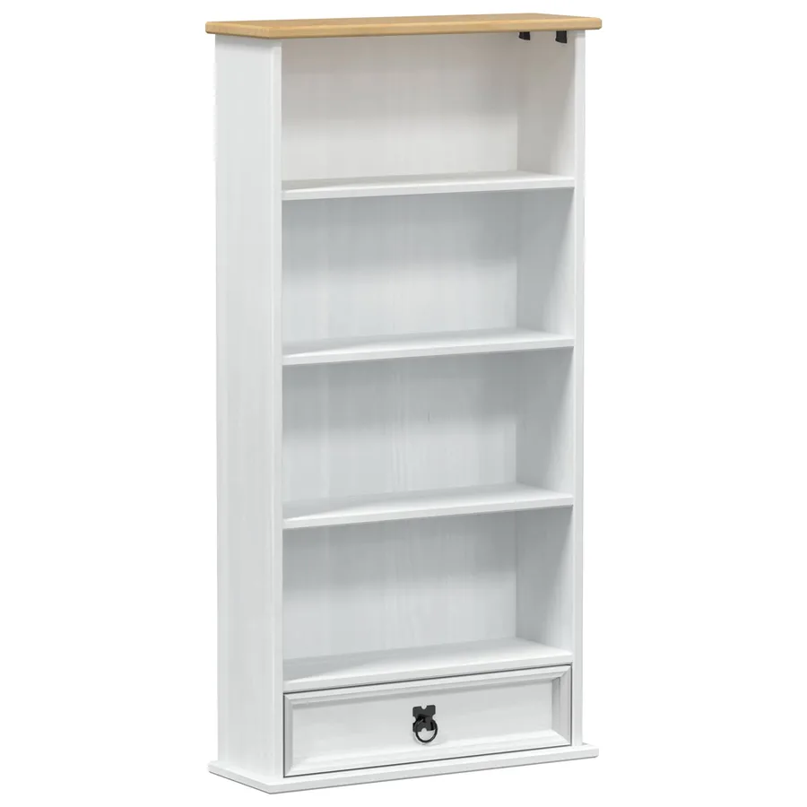 Meuble CD Blanc 52 x 17.5 x 103 cm Pin massif - 2