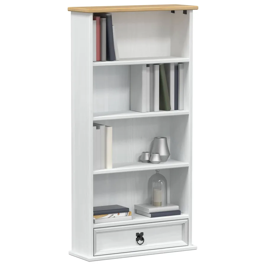 Meuble CD Blanc 52 x 17.5 x 103 cm Pin massif - 3