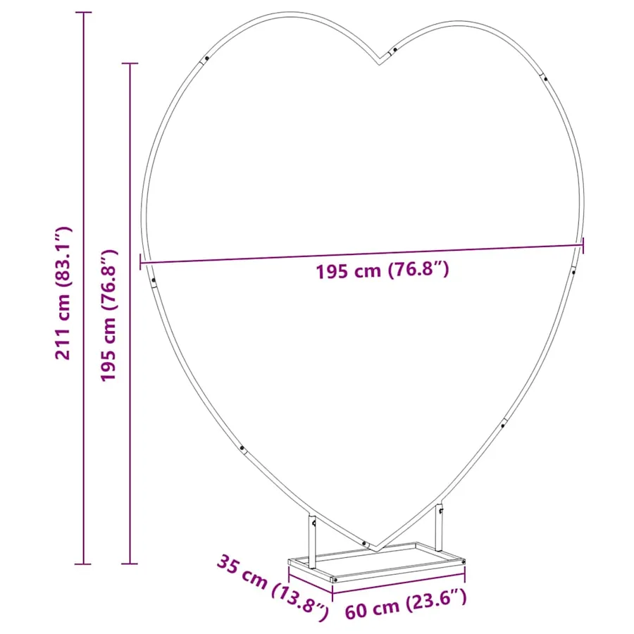 Arche de mariage Doré 195 x 35 x 211 cm Acier - 9