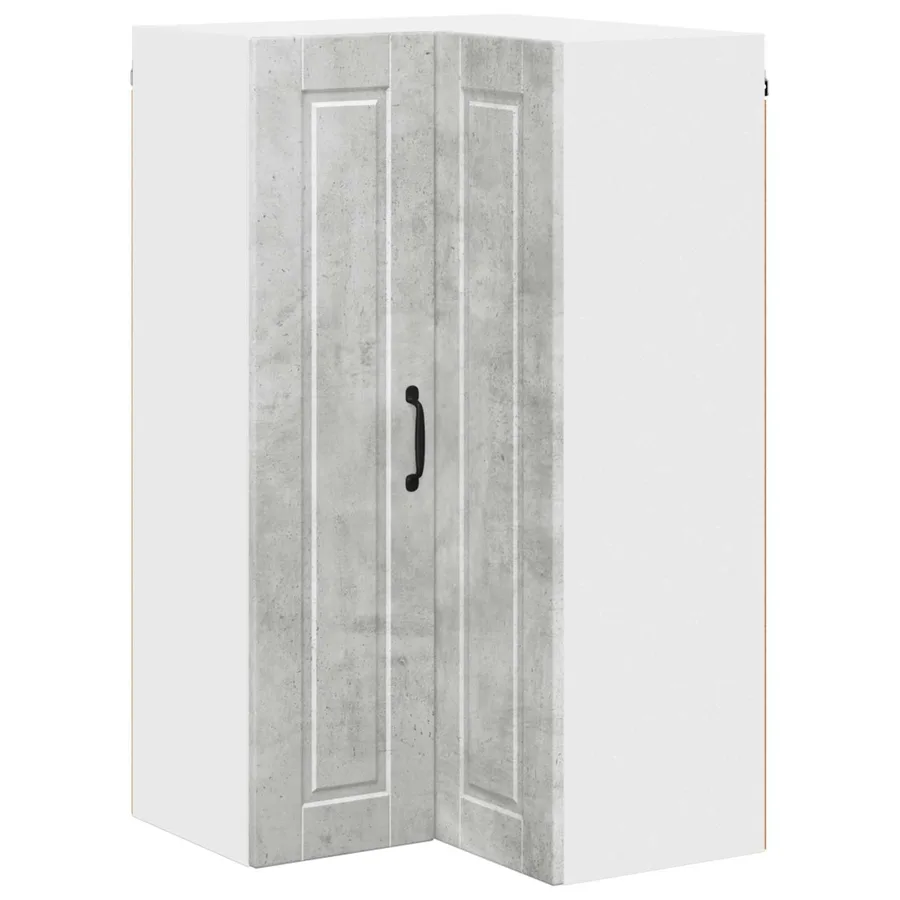 Cabinet d'angle mural PORTO Gris béton 57 x 57 x 100 cm - 2