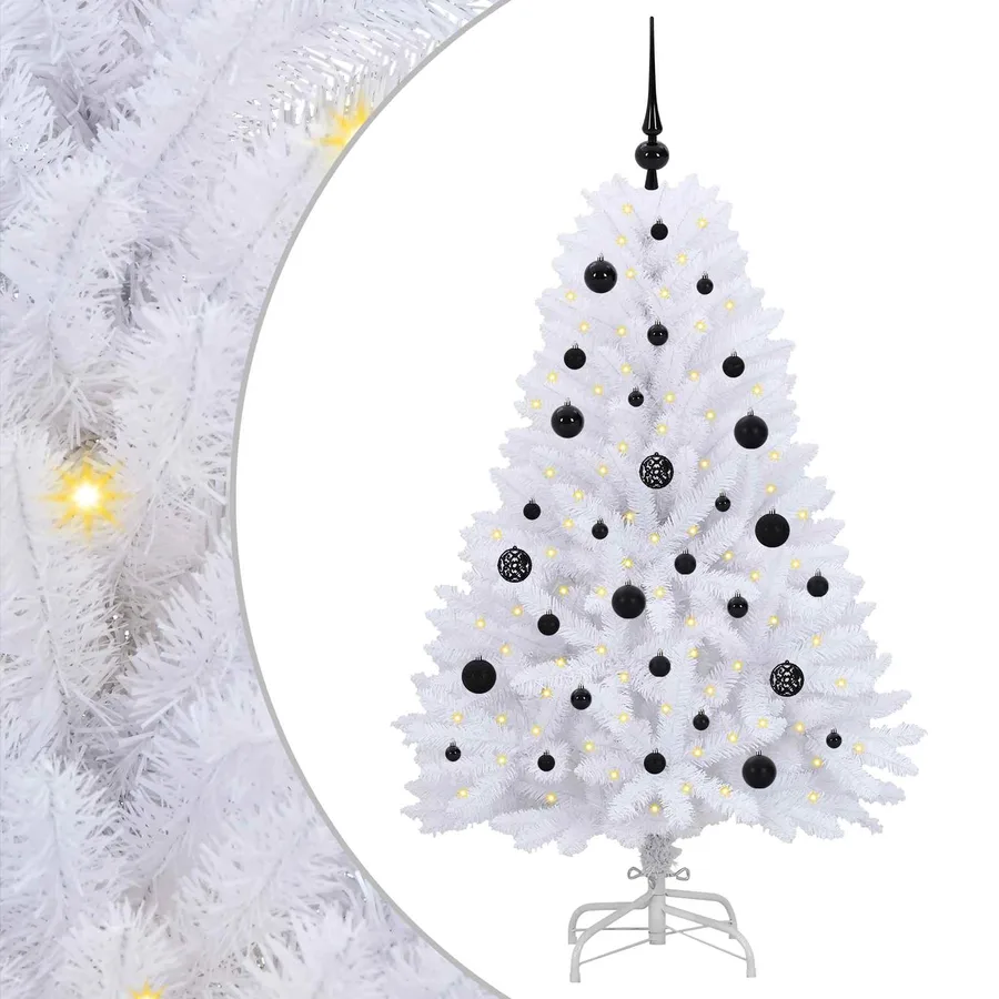 Sapin de Noël Artificiel à Branches Articulées Blanc 150 cm - 2