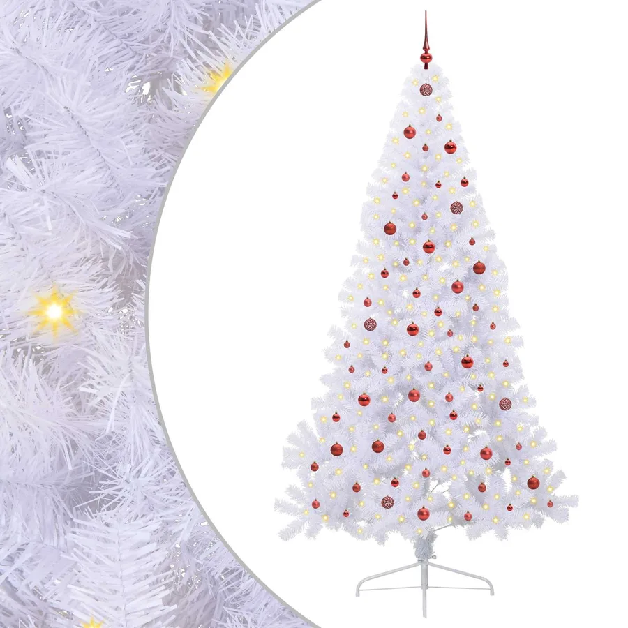 Sapin de Noël artificiel avec 300 LED Blanc 240 cm PVC et Acier - 2