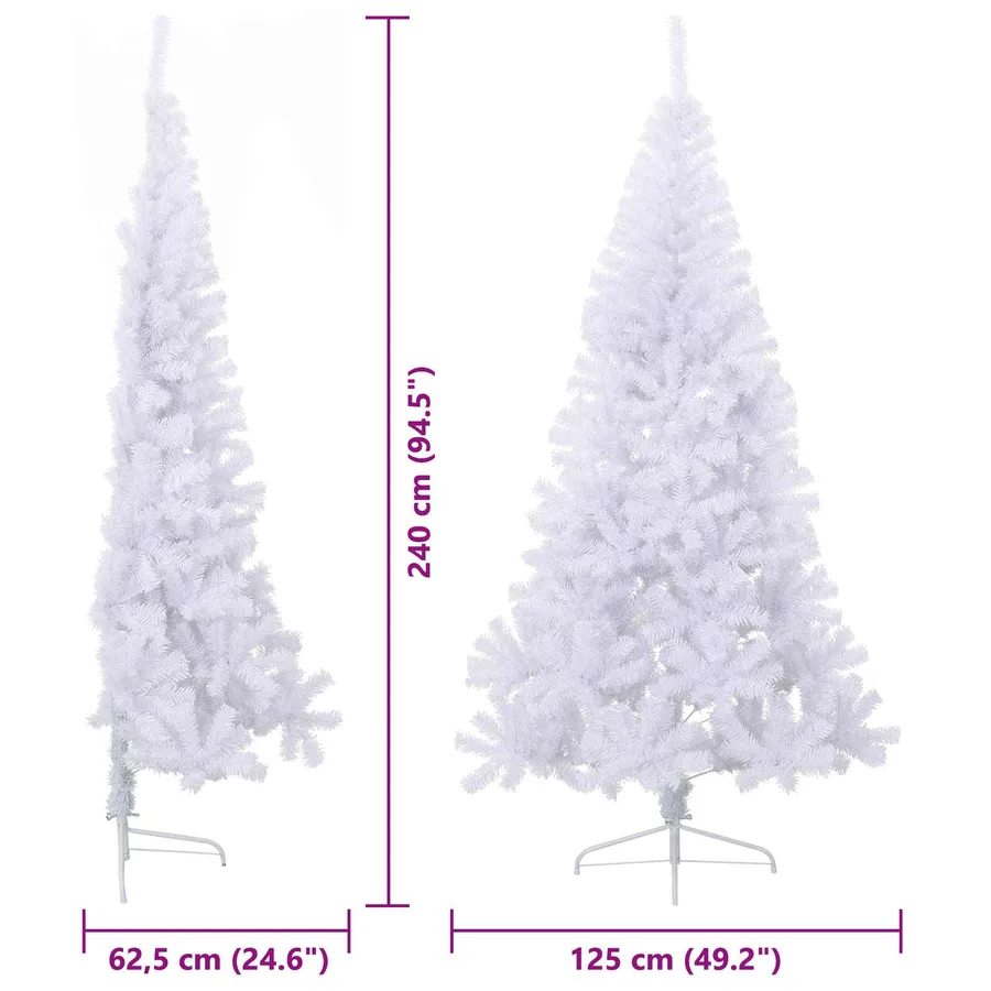 Sapin de Noël artificiel avec 300 LED Blanc 240 cm PVC et Acier - 16
