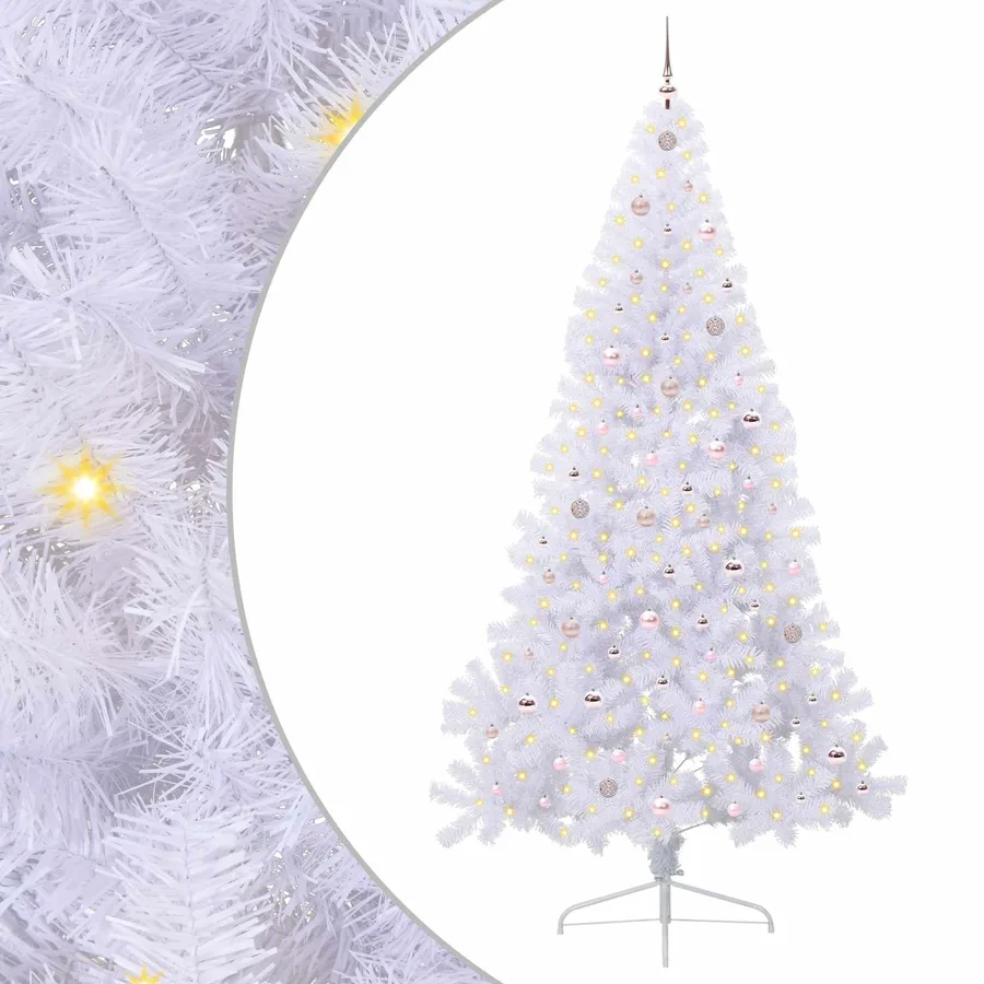 Sapin de Noël artificiel avec 300 LED Blanc 240 cm PVC et Acier - 2