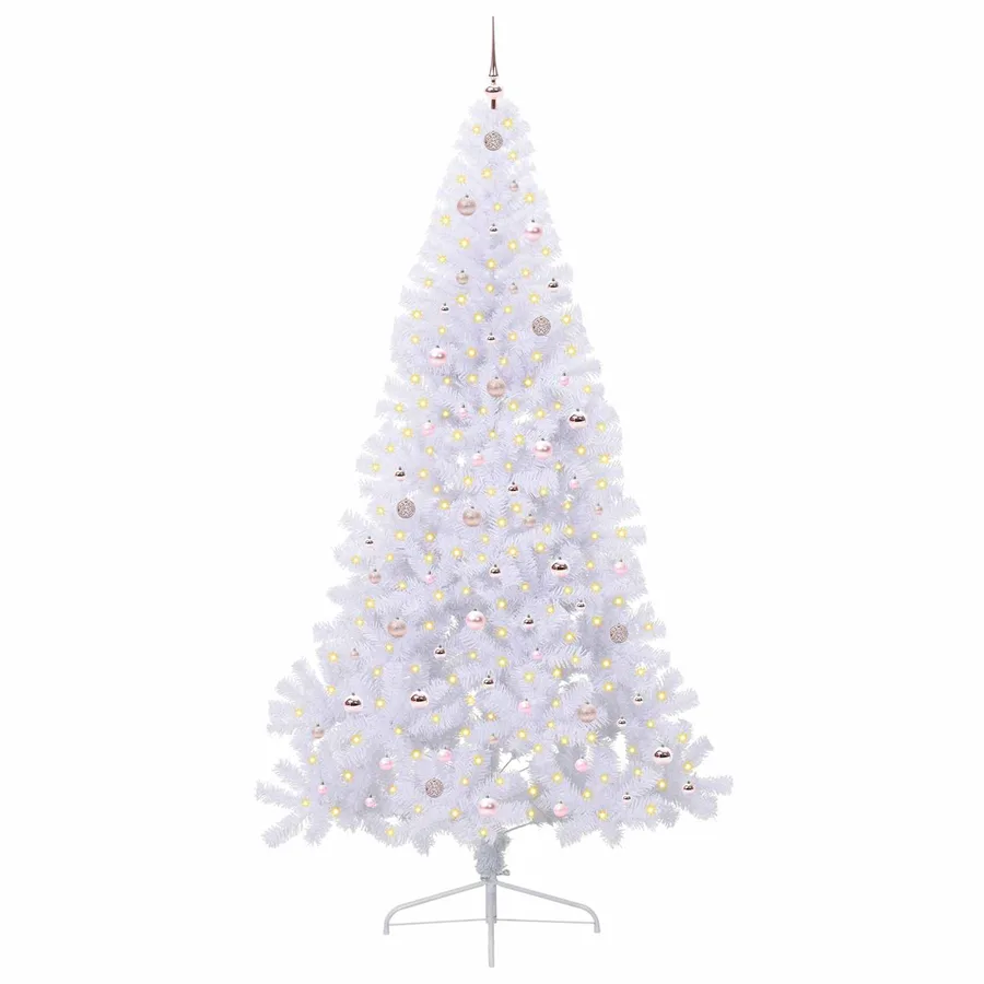 Sapin de Noël artificiel avec 300 LED Blanc 240 cm PVC et Acier - 3