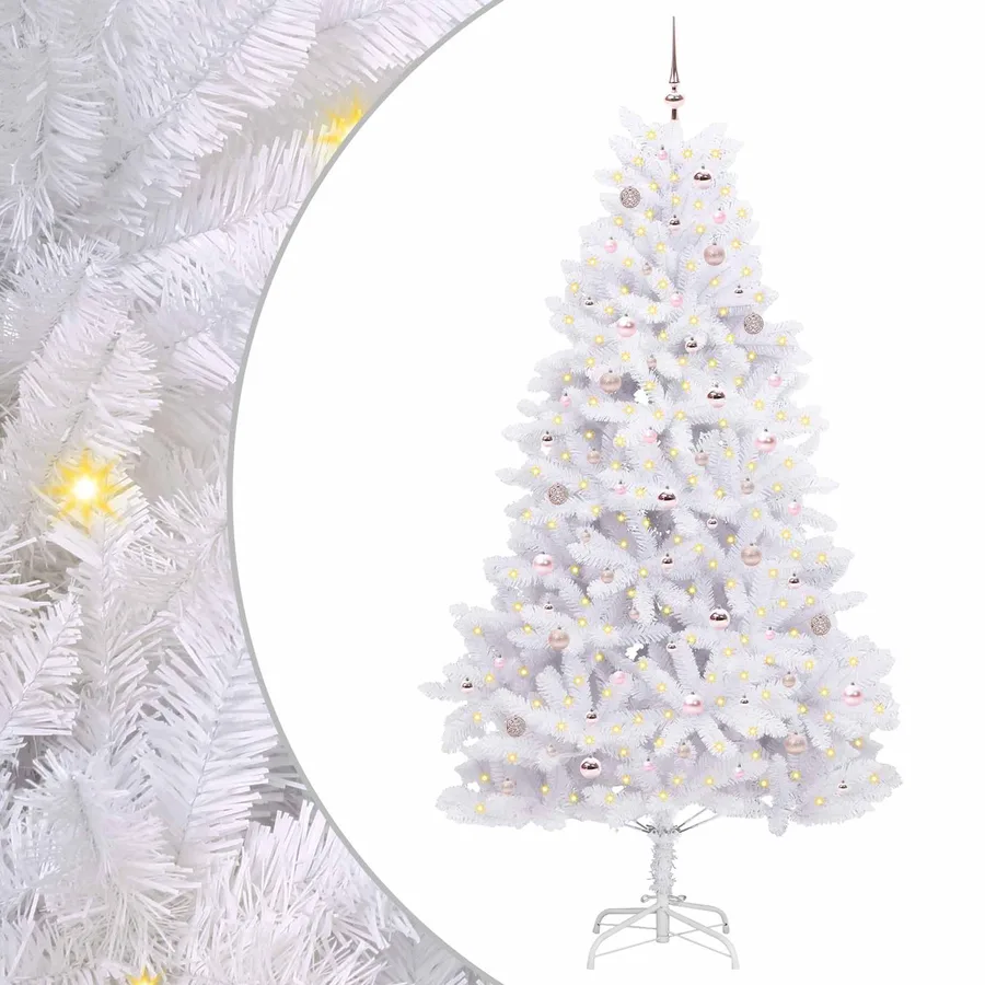 Sapin de Noël Artificiel à Branches Articulées Blanc 240 cm - 2