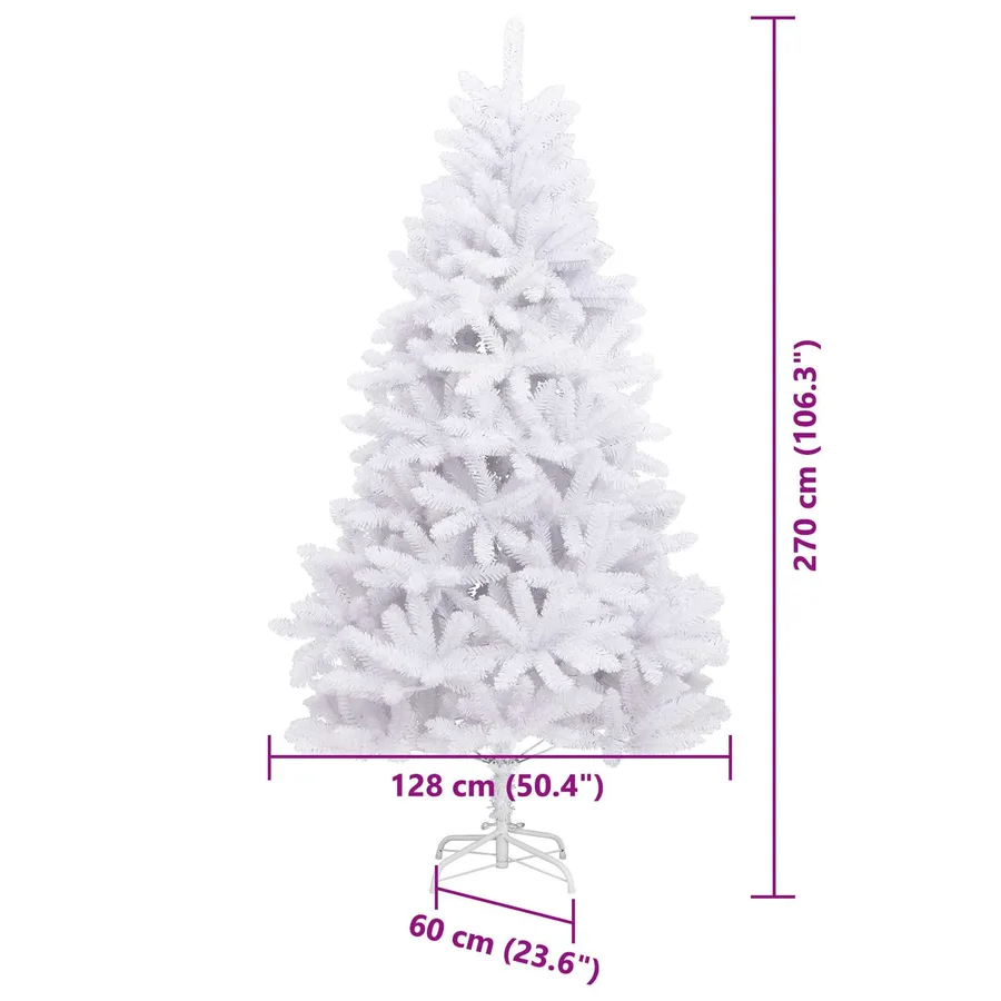 Sapin de Noël Artificiel à Branches Articulées Blanc 270 cm - 17