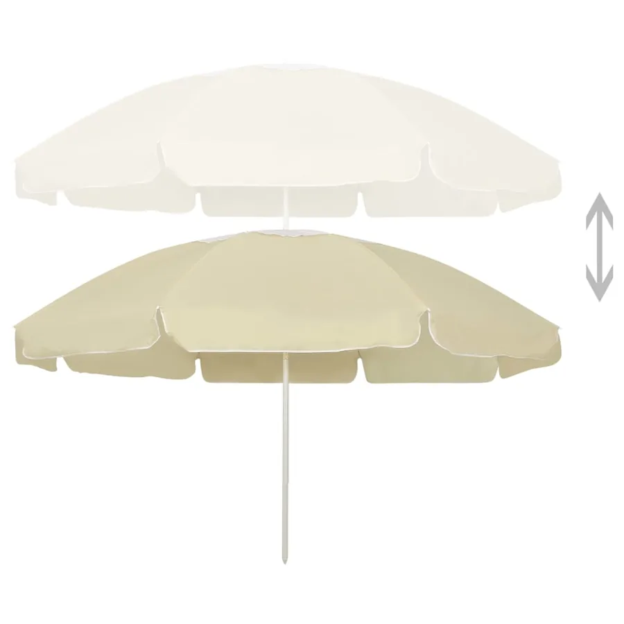 Parasol de plage jaune sable 240 cm - 2
