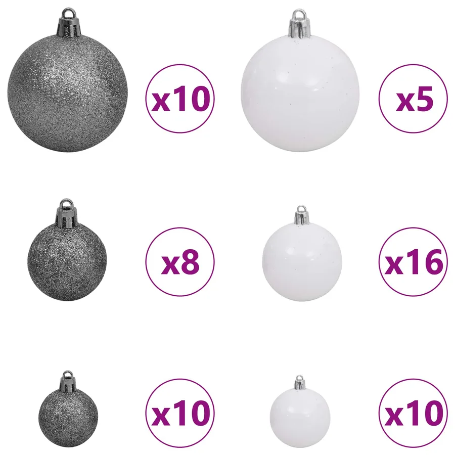 Sapin de Noël artificiel avec 300 LED Blanc 240 cm PVC et Acier - 7