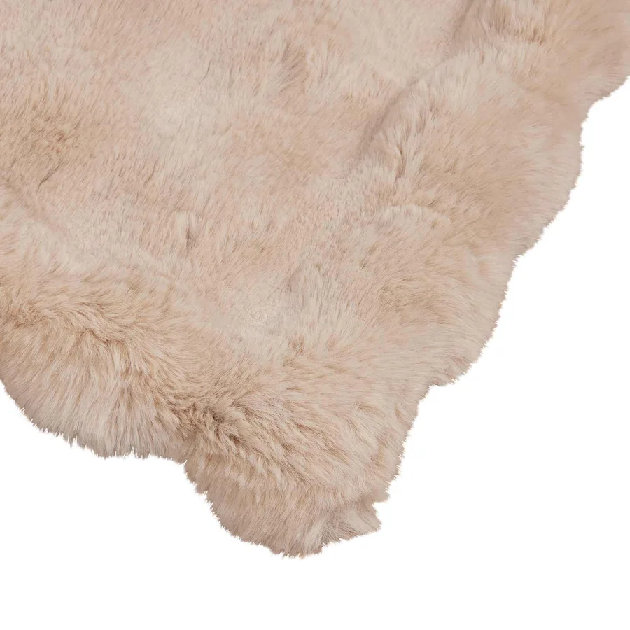 Couverture antidérapante en fausse de lapin Olite 4 pcs Beige - 7