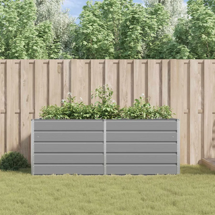 Jardinière Gris clair 195 x 100 x 75 cm Acier galvanisé - 4