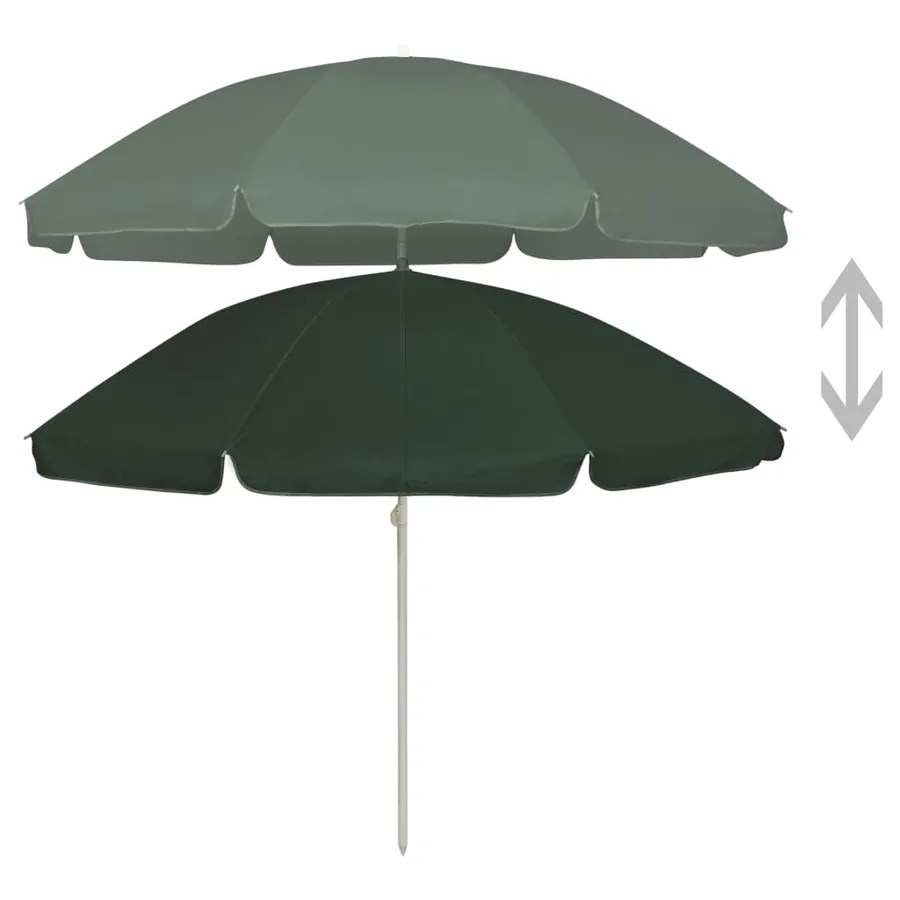 Parasol de plage vert 240 cm - 2