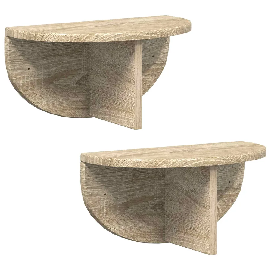 Étagère Murale Montage mural 2 pcs Chêne Sonoma 38 x 19 x 19 cm - 2