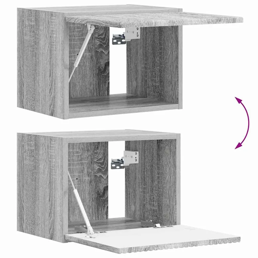 Meuble TV mural Gris Sonoma 39 x 31 x 29,5 cm Bois d'ingénierie - 11