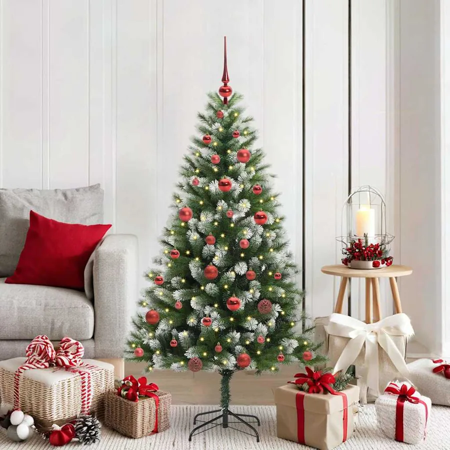 Sapin de Noël artificiel à charnière avec neige en flocons