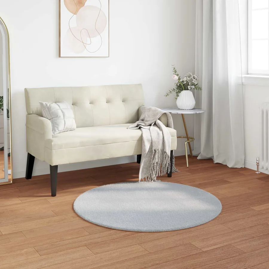 Tapis antidérapant en fausse de lapin OLITE Gris Ø 120 cm