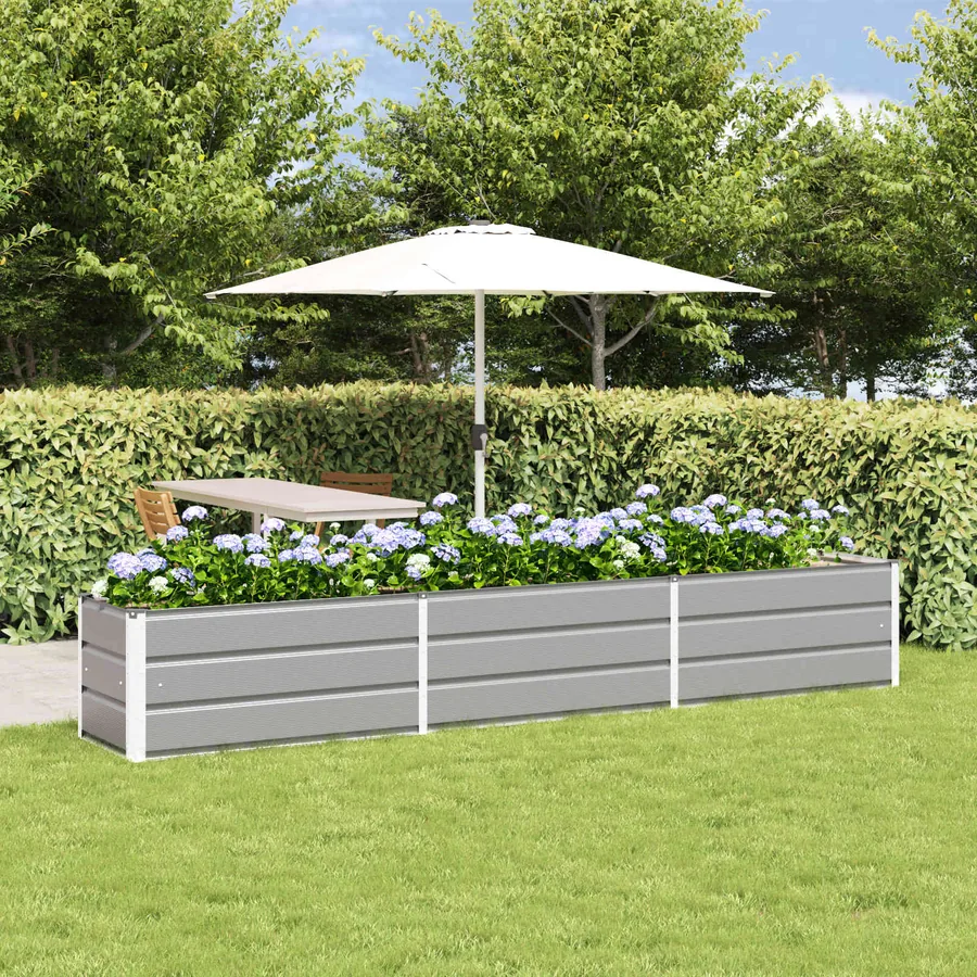 Jardinière Gris clair 290 x 50 x 45 cm Acier galvanisé