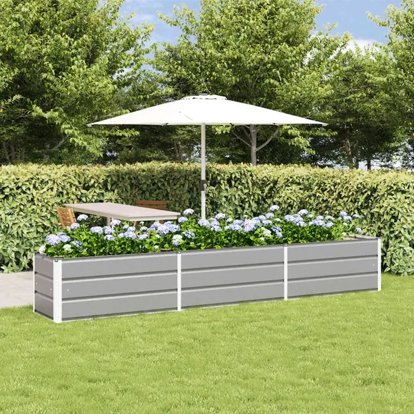 Jardinière Gris clair 290 x 50 x 45 cm Acier galvanisé