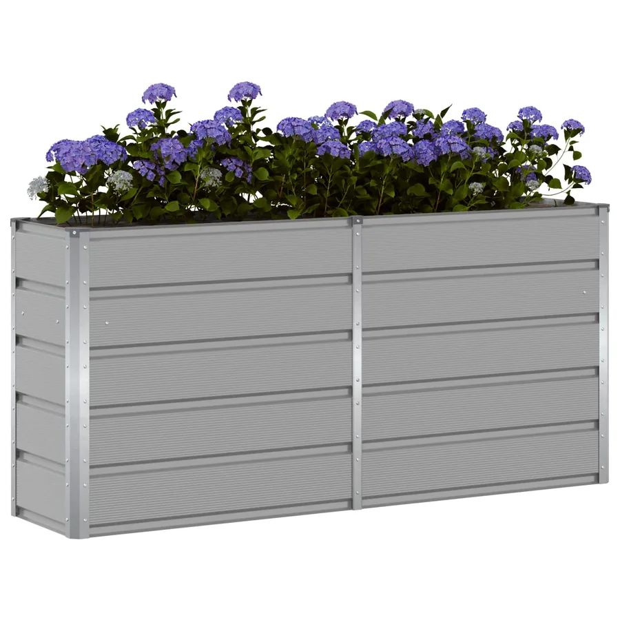 Jardinière Gris clair 160 x 40 x 75 cm Acier - 3