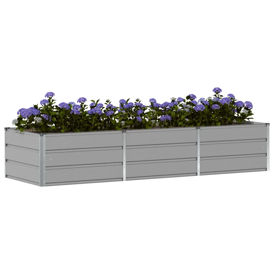 Jardinière Gris clair 240 x 80 x 45 cm Acier - 3