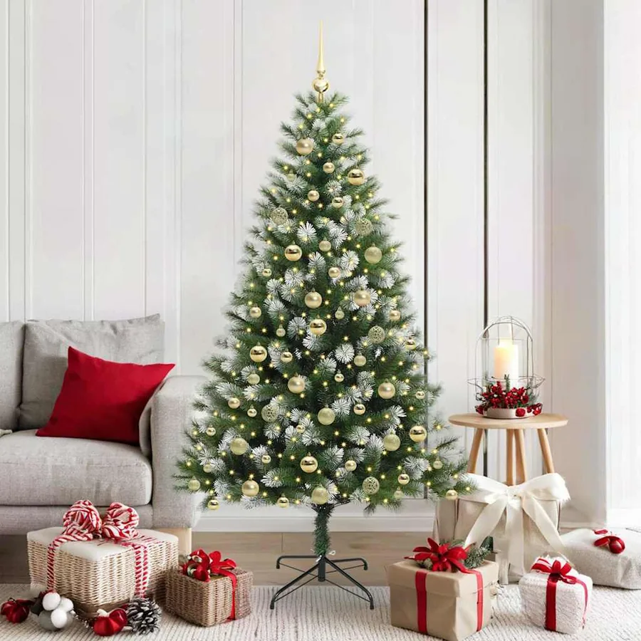 Sapin de Noël artificiel à charnière avec neige en flocons
