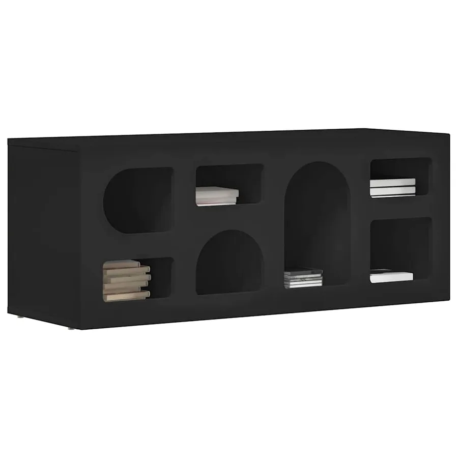 Meuble TV ELST 100 x 35 x 40 cm Noir Bois d'ingénierie - 3