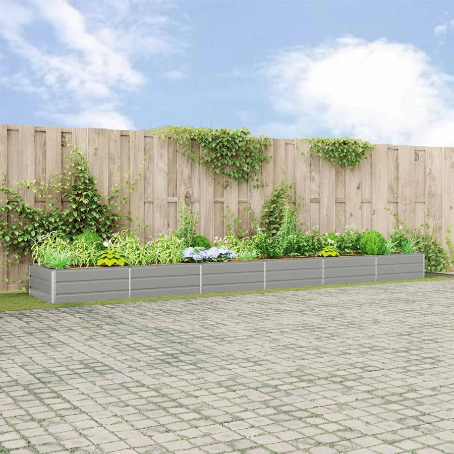 Jardinière Gris clair 580 x 100 x 45 cm Acier galvanisé