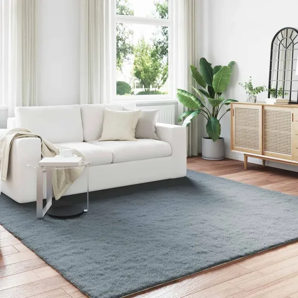 Tapis antidérapant en fausse de lapin OLITE Anthracite