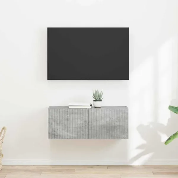 Meuble TV mural 2 pcs Béton 39 x 31 x 29,5 cm Bois d'ingénierie
