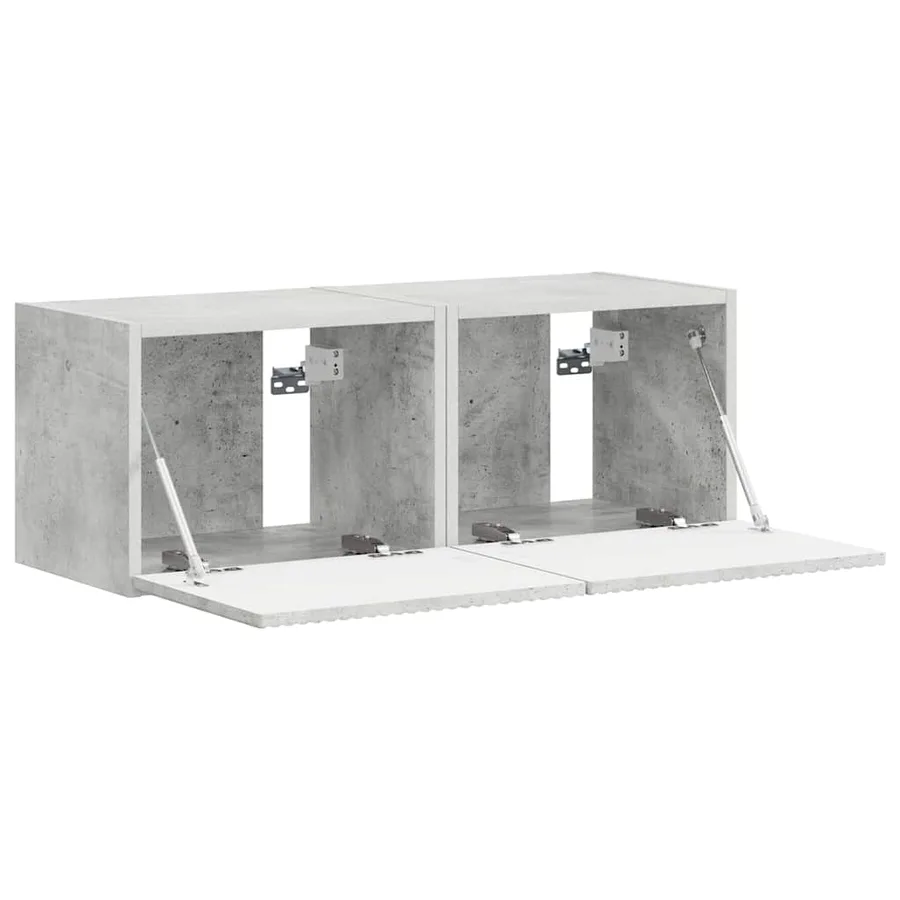 Meuble TV mural 2 pcs Béton 39 x 31 x 29,5 cm Bois d'ingénierie - 6