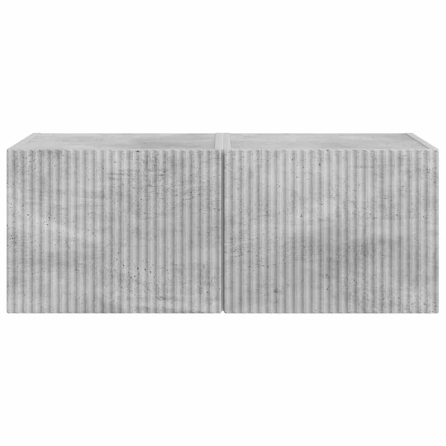 Meuble TV mural 2 pcs Béton 39 x 31 x 29,5 cm Bois d'ingénierie - 7