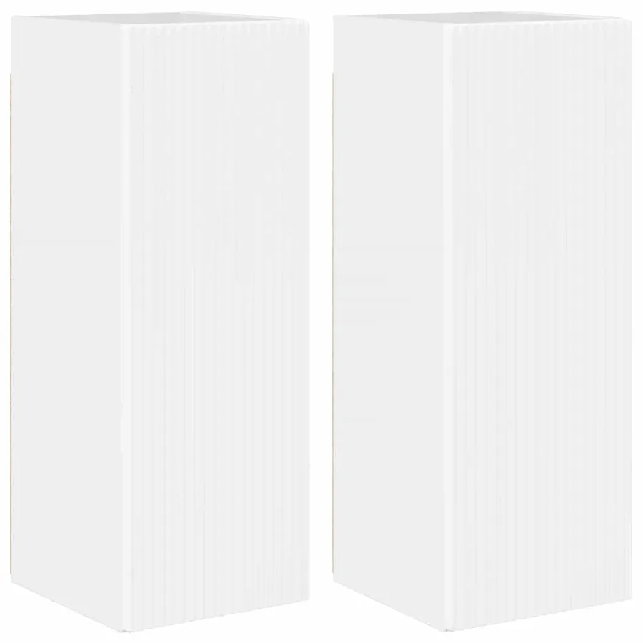 Meuble TV mural 2 pcs Blanc Brillant 30 x 31 x 80 cm - 2