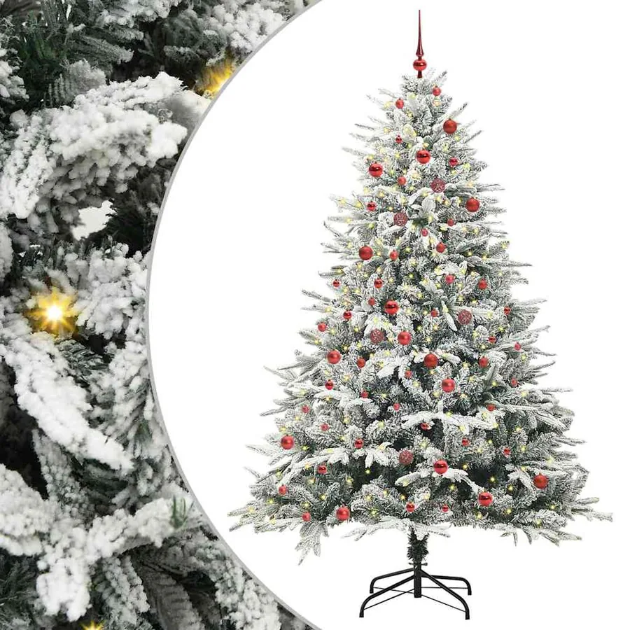 Arbre de Noël artificiel pré-éclairé avec ensemble de boules