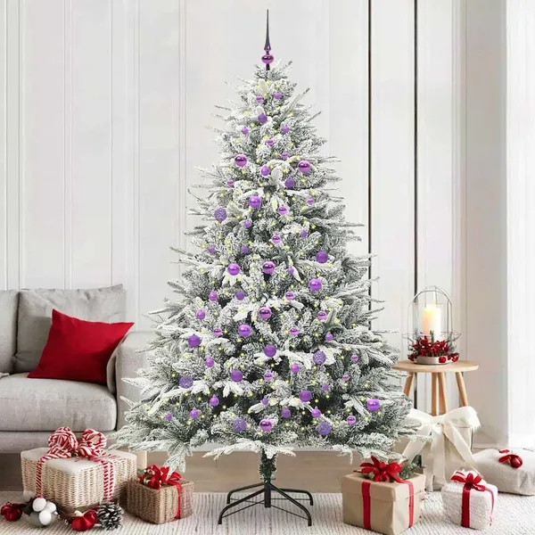 Arbre de Noël artificiel pré-éclairé avec ensemble de boules