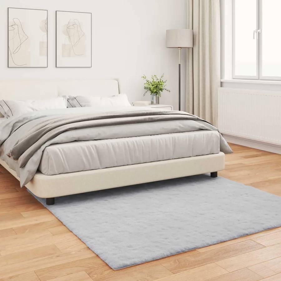 Tapis antidérapant en fausse de lapin OLITE Gris 120 x 120 cm - 4