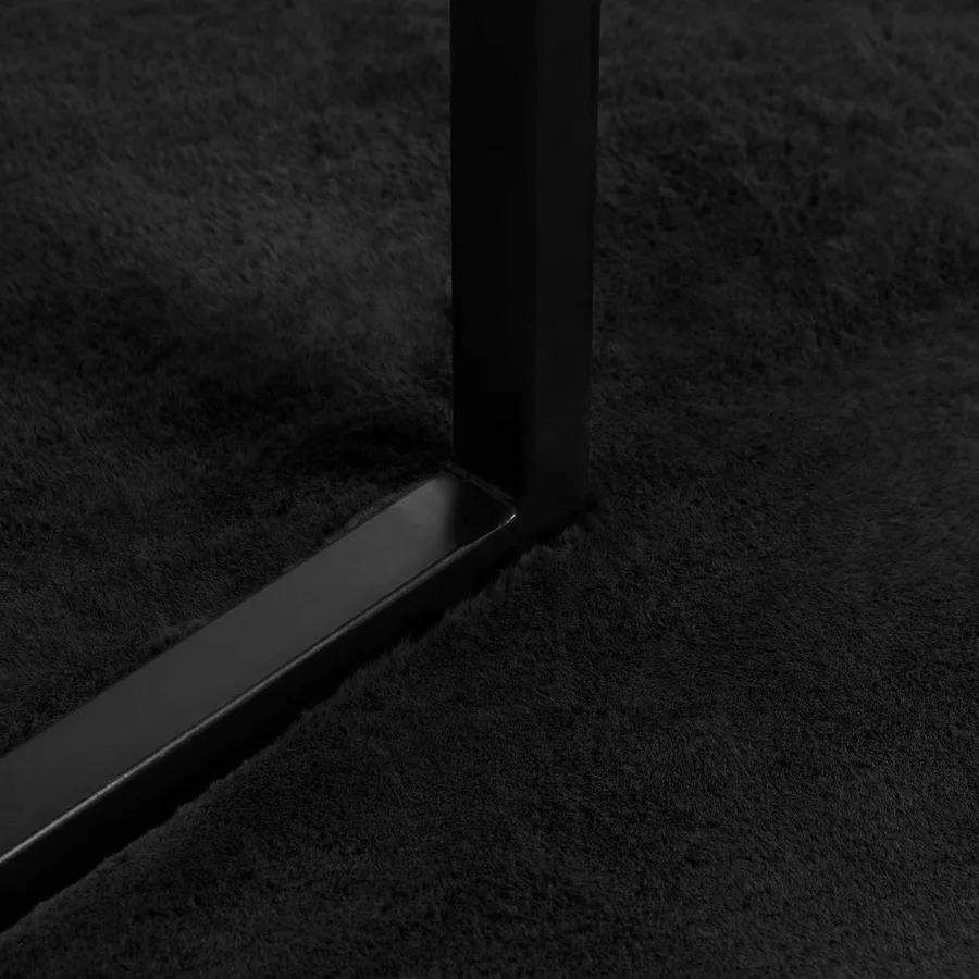 Tapis antidérapant en fausse de lapin OLITE Noir Ø 120 cm - 6