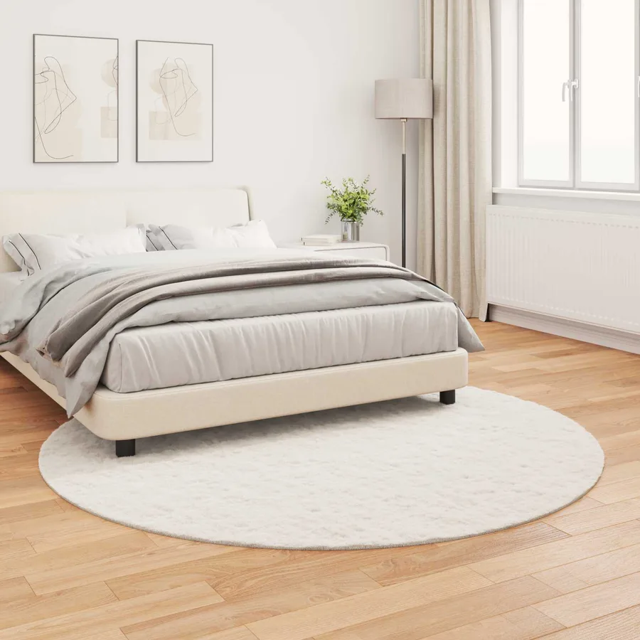 Tapis antidérapant en fausse de lapin OLITE Crème Ø 160 cm - 4