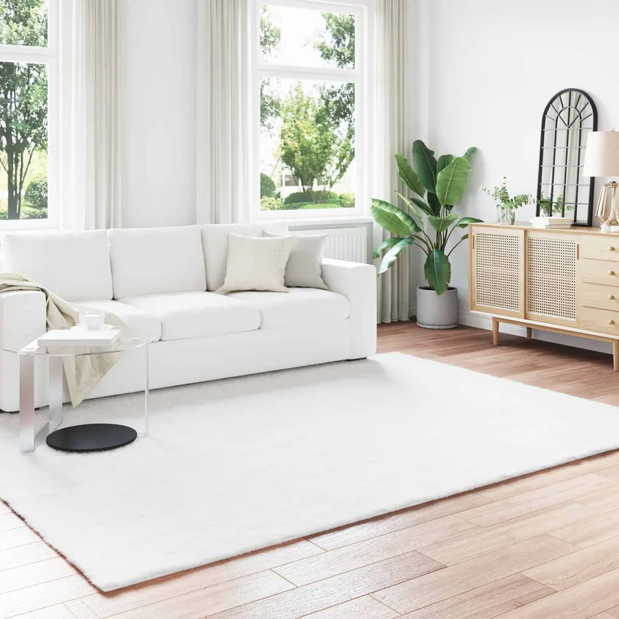 Tapis antidérapant en fausse de lapin OLITE Blanc 240 x 340 cm