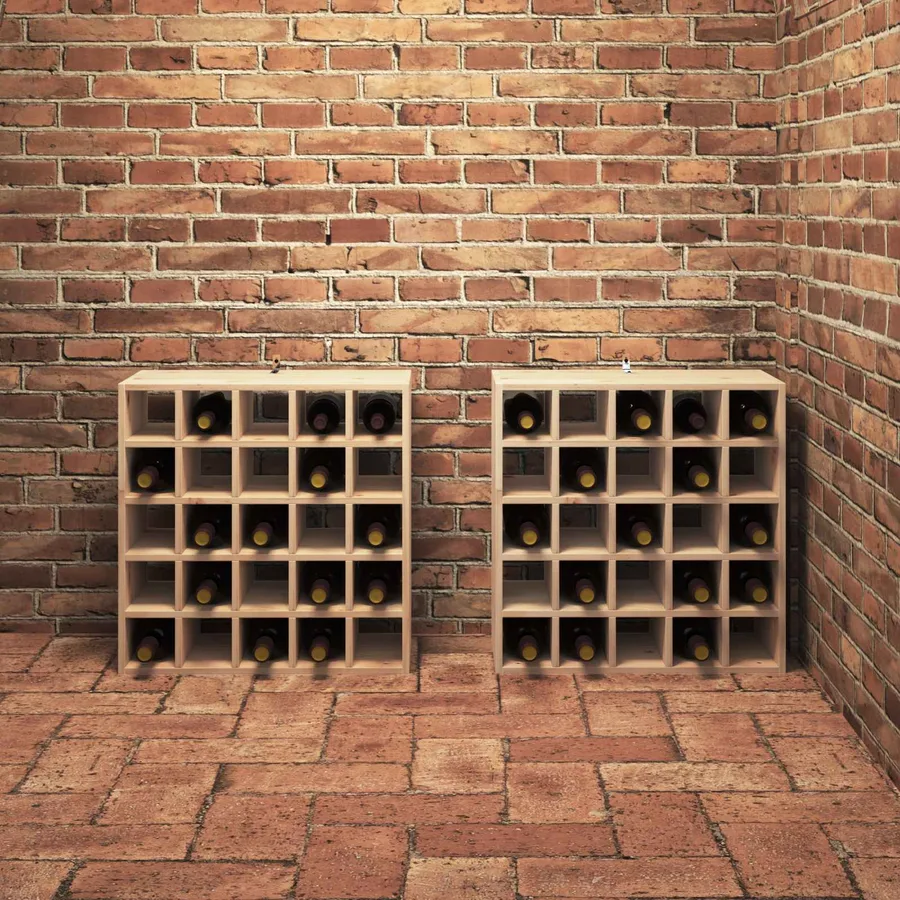 Étagère à vin 2 pcs Naturel 56 x 25 x 56 cm Pin massif - 4