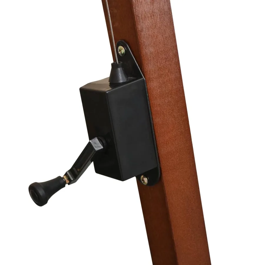 Parasol de jardin suspendu et mât rouge bordeaux bois de sapin - 6
