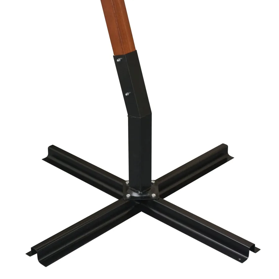 Parasol de jardin suspendu et mât rouge bordeaux bois de sapin - 7