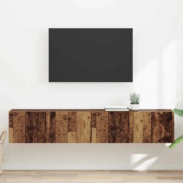 Meuble TV mural 2 pcs Bois Ancien 78,5 x 31 x 29,5 cm