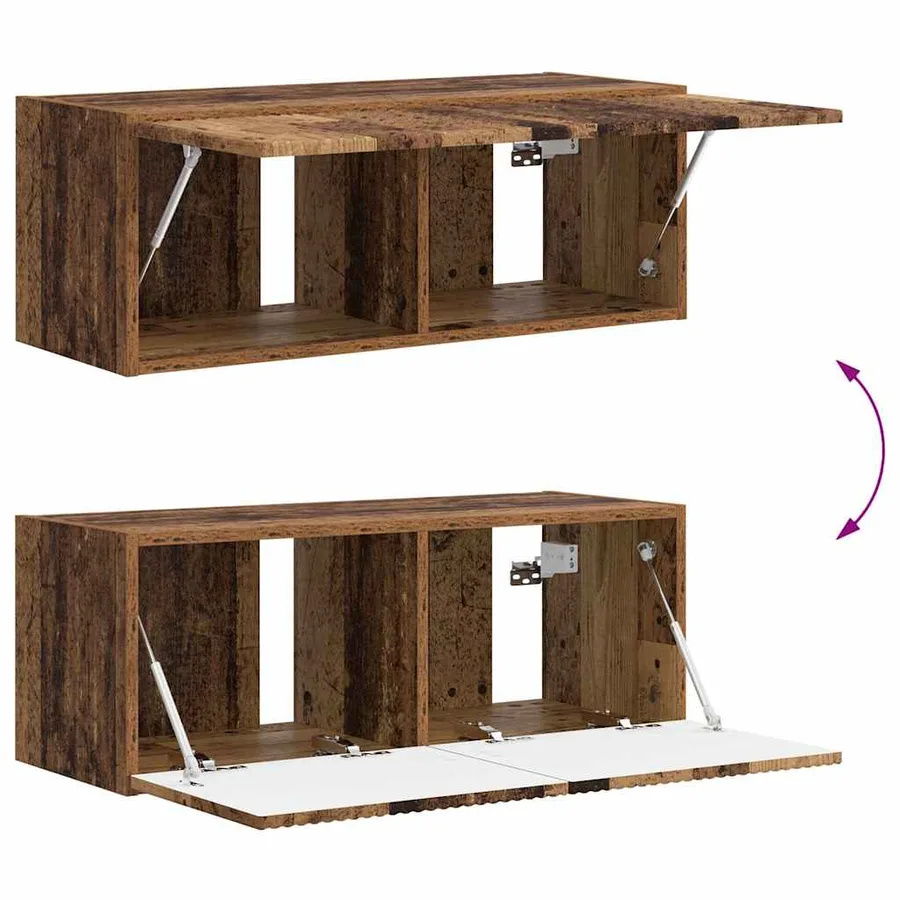 Meuble TV mural 2 pcs Bois Ancien 78,5 x 31 x 29,5 cm - 12