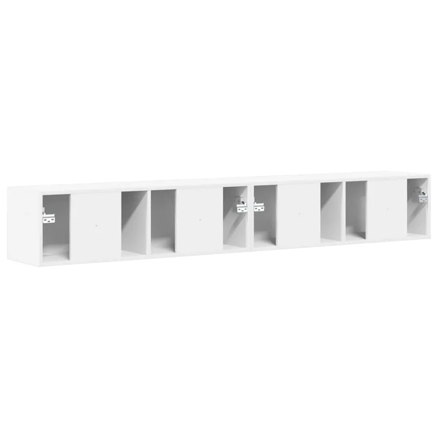 Meuble TV mural 2 pcs Blanc 98 x 31 x 29,5 cm Bois d'ingénierie - 9