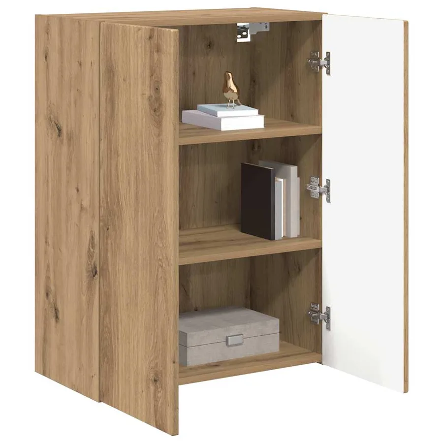 Meuble TV mural Blanc 59,5 x 31 x 60 cm Bois d'ingénierie - 3